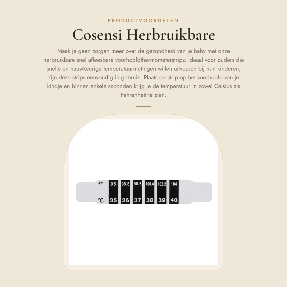 Dailygoods- Voorhoofdthermometer Snelle temperatuurmeting - Herbruikbare strips - Nauwkeurige meting in Celsius/Fahrenheit - Draagbaar - Duurzaam - Geschikt voor baby's/kinderen - Babythermometer
