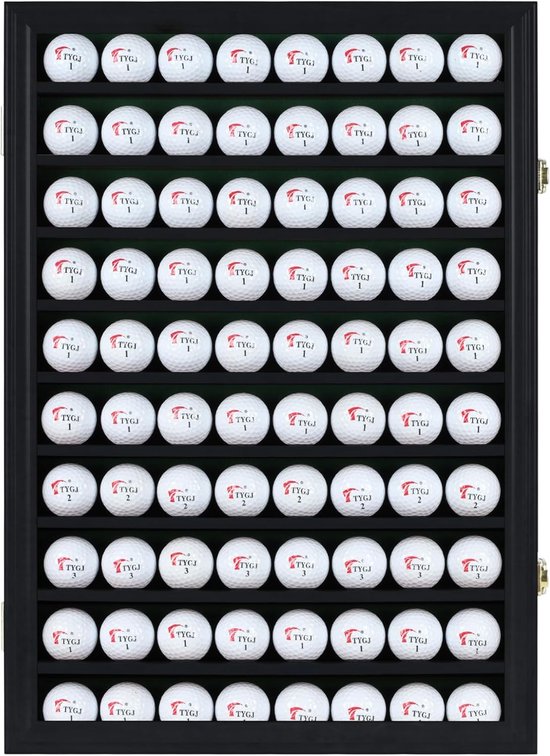 Golfbal Vitrinekast - Ballen Display - Golfballen Opbergen - 80 Ballen Capaciteit - 63 cm Hoog - Zwart — afbeelding 5