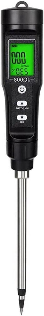 Bodem EC Tester - Geleidbaarheidsmeter Plantenvoeding - Plantenverzorging Optimaliseren - Automatische Temperatuurcompensatie - 0.00-10.00mS/cm - Zwart