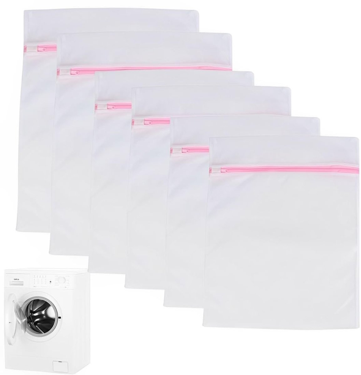 Dailygoods- Waszak 6-delig - Waszakken voor wasgoed - Waszak met ritssluiting - Wasnet groot/medium/klein - Bescherming voor delicate kleding - Duurzaam en robuust