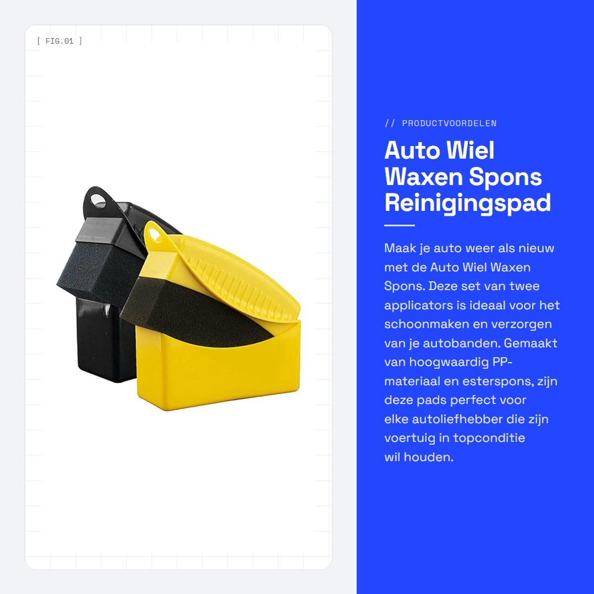 Dailygoods- Bandenreiniger - Auto Wiel Waxen Spons - Applicator Pad - Borstel - Microvezel - Herbruikbaar met Reinigingsmiddel - Bandenapplicator