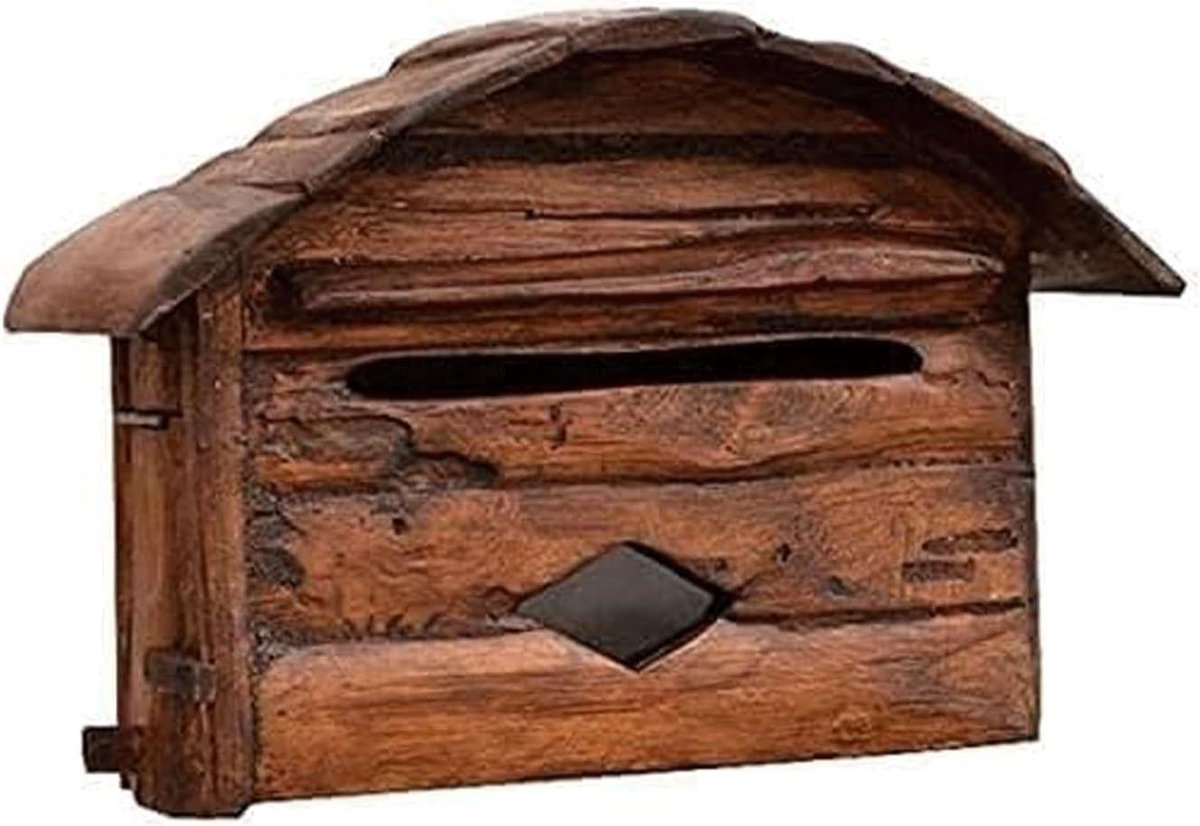 Houten Brievenbus - Postbus Buiten - Post Ontvangen - Rotbestendig Hout - 36x24x15cm - Vintage