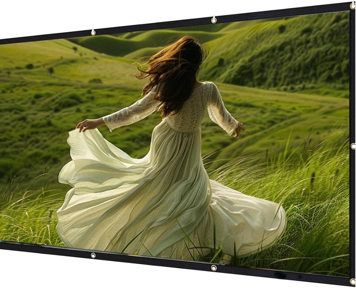 Projectiescherm Opvouwbaar - Draagbaar Scherm Film - Thuisbioscoop Creëren - Kreukvrij Polyester - 150 Inch 16:9 - Wit