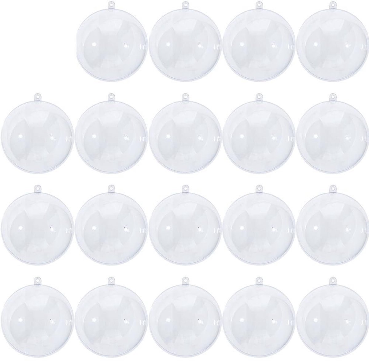 Dailygoods- Kerstballen 22 stuks - Doorzichtige Vulbare Ornamenten - 8 cm Rond - Kunststof - Decoratie voor Feest/Woondecoratie - Afneembare Structuur - Decoratieballen