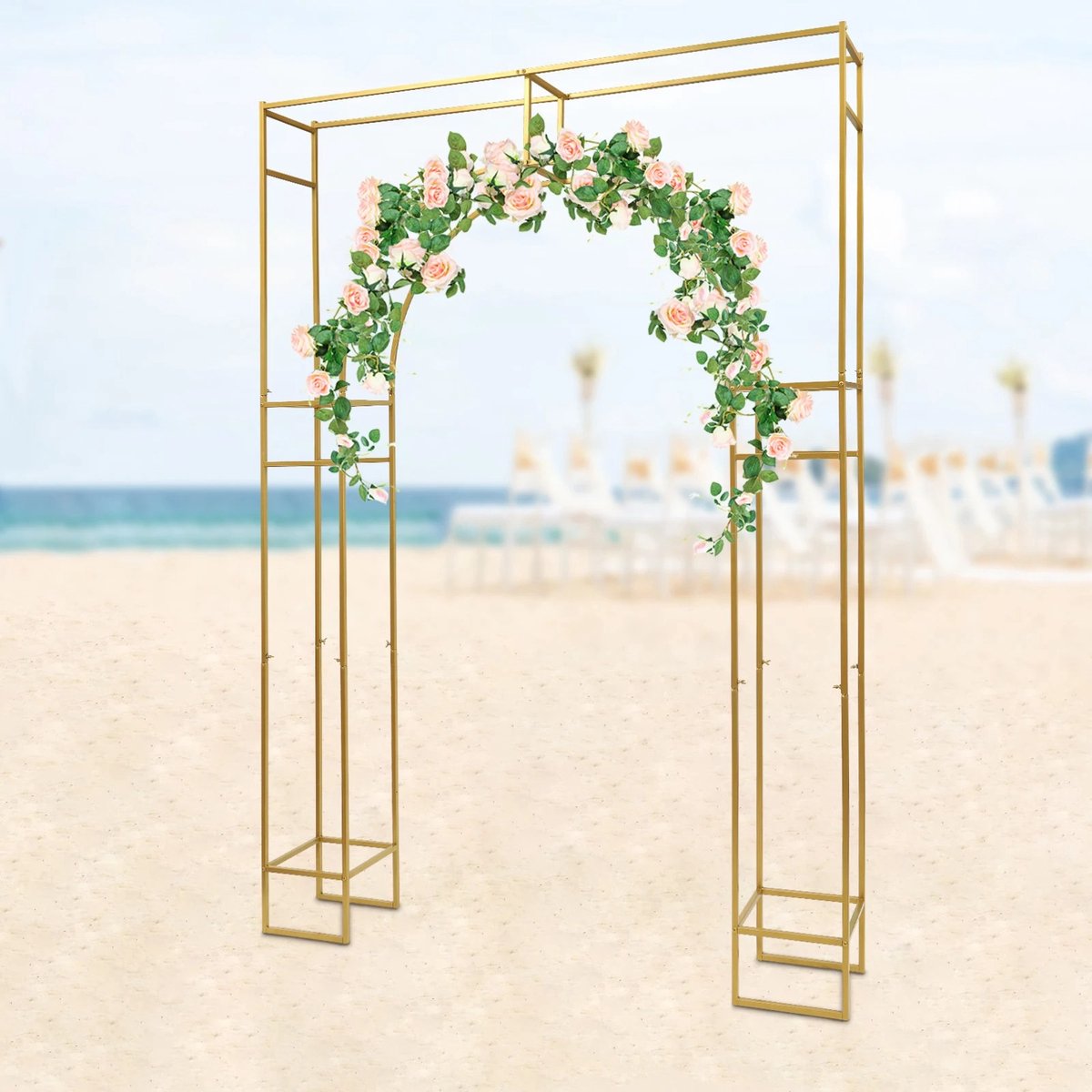 Lilac & Lily Gouden Frame - Bloemenstandaard - Bruiloft decoratie - Metalen standaard voor ballonnen - Trouwversiering - Verjaardagen