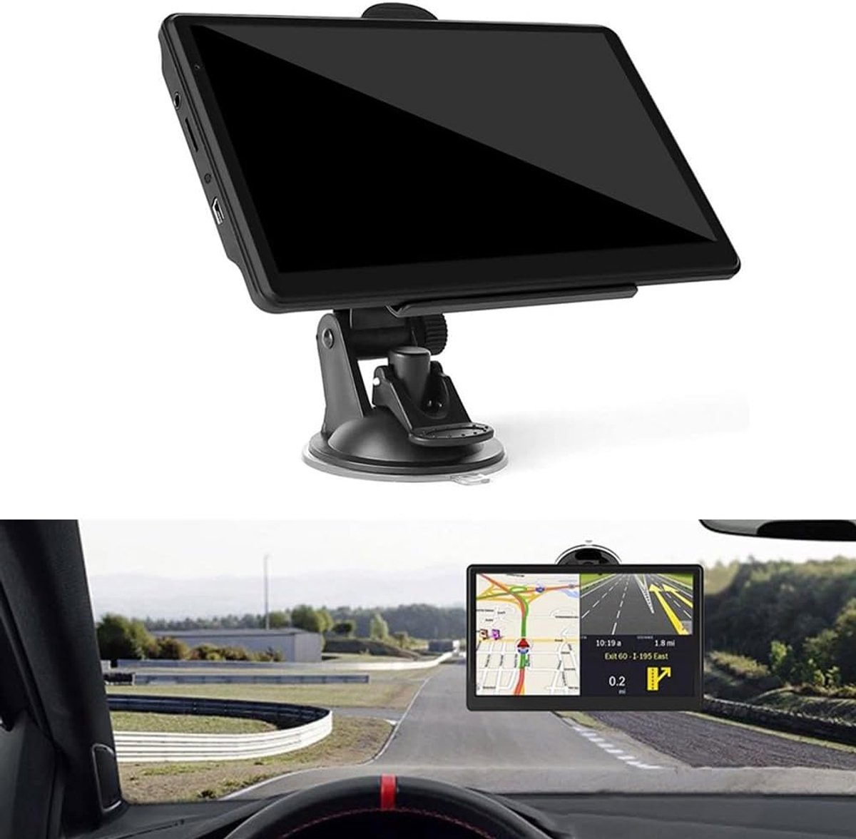 GPS Navigator - Navigatiesysteem Auto - Europa Navigeren - HD Touchscreen - 7 Inch - Zwart – foto 2