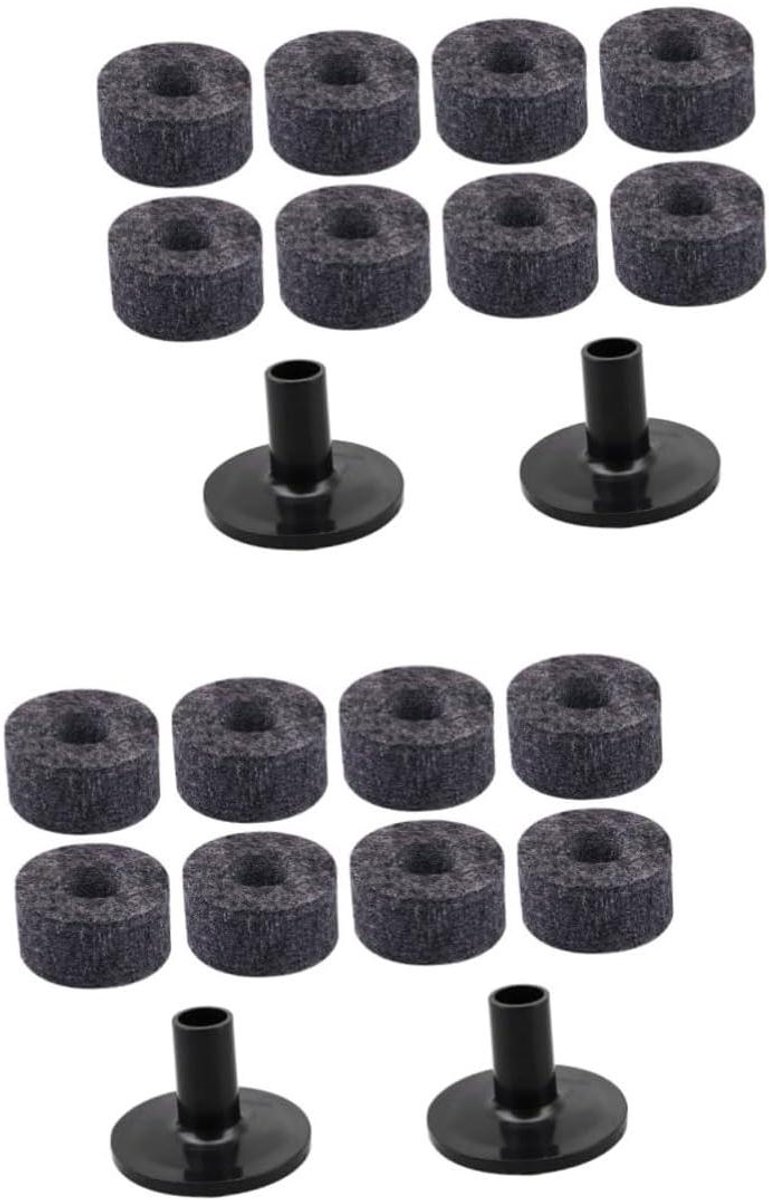 Drum Viltjes en Hoezen Set - Cymbal Pads - Drumstel Beschermen - Standaard Maat - 2.5 cm - Zwart