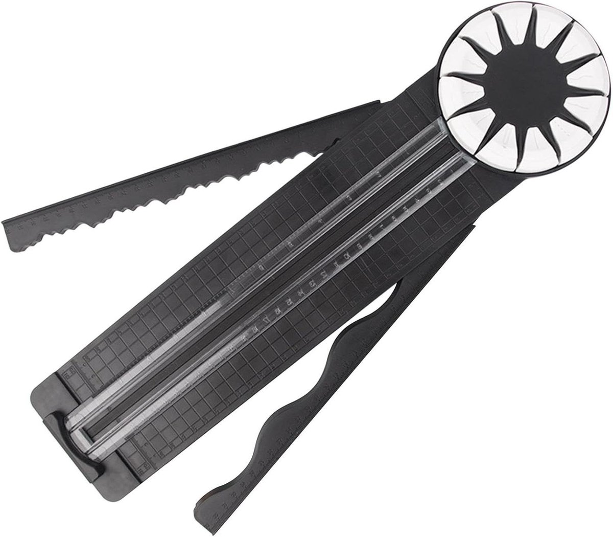 Papiersnijder - Snijgereedschap Papier snijder - Kaarten maken - 12 snijpatronen - 46.7 cm - Zwart