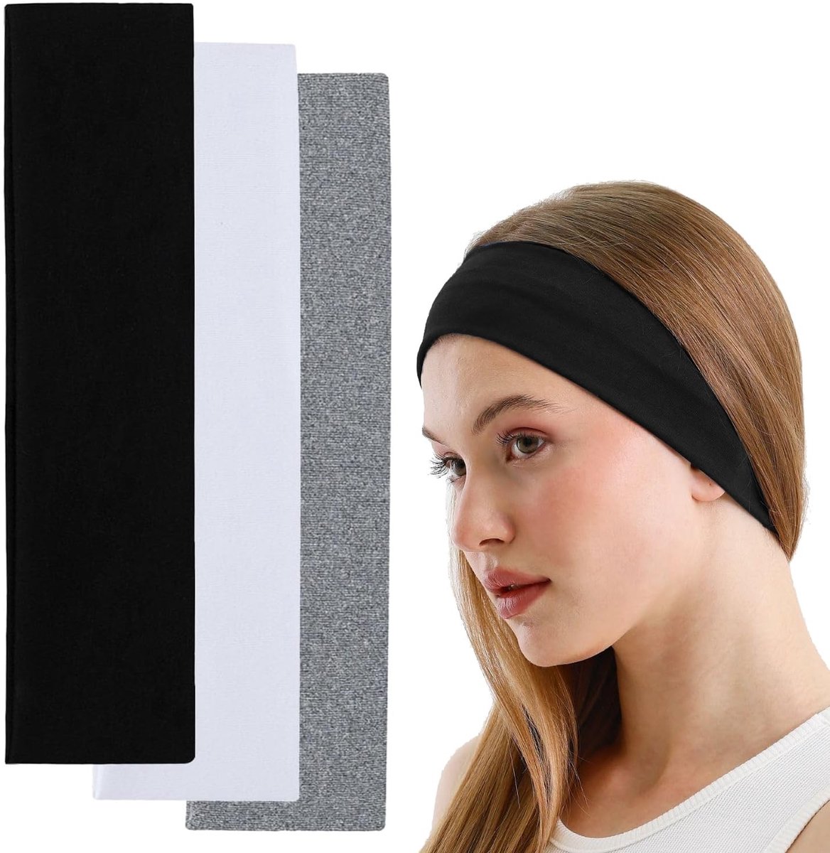 Dailygoods- Sporthoofdband - 3x Haarbanden - Ademend/Vochtregulerend - Elastisch - Dames - Geschikt voor Yoga/Sport - Haarband