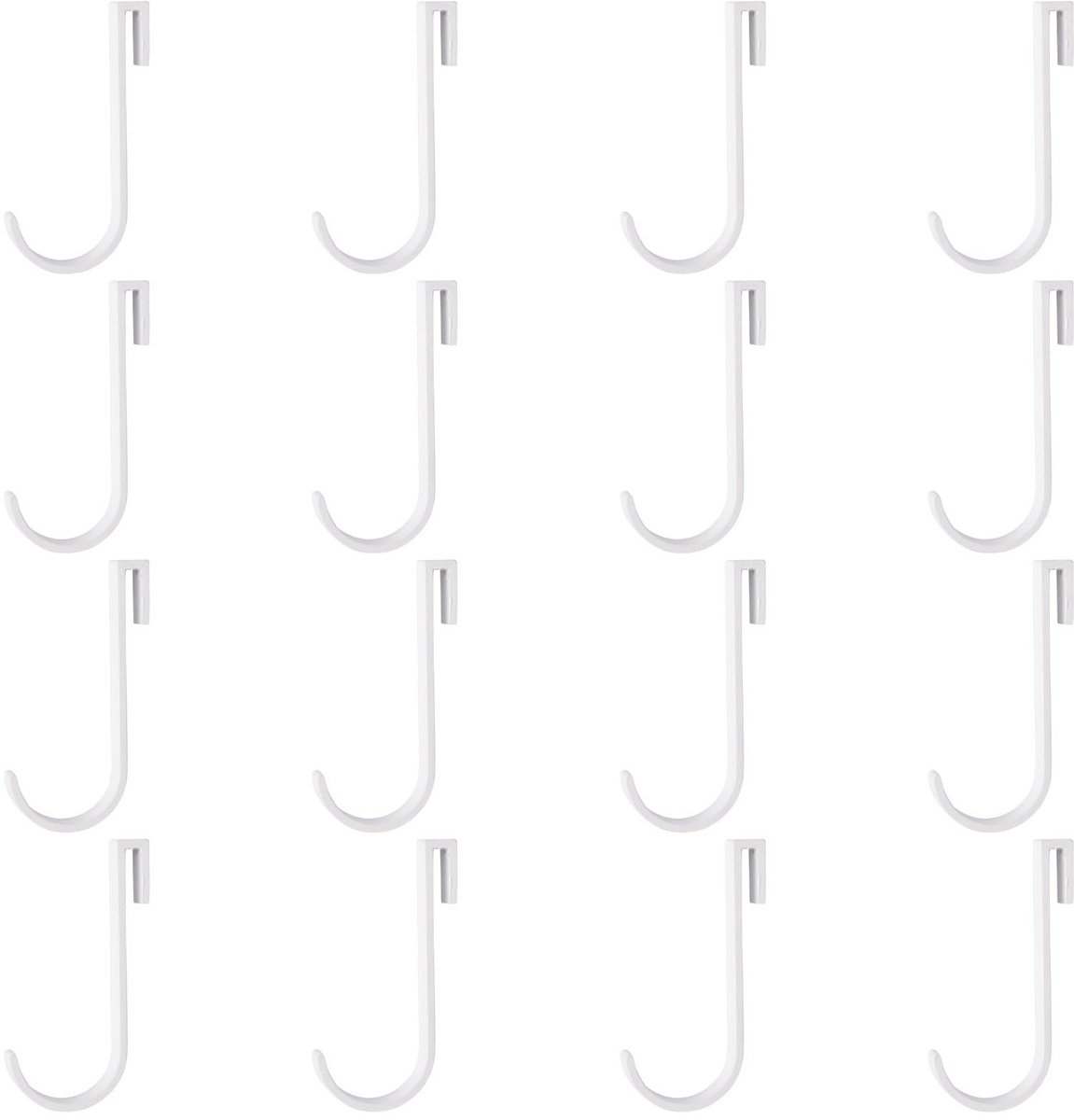 Dailygoods- J-vormige Haak 16 Stuks - Aluminium - Wandhaak - Ophanghaak - Klikhaak - Draadrek Haak - Wit