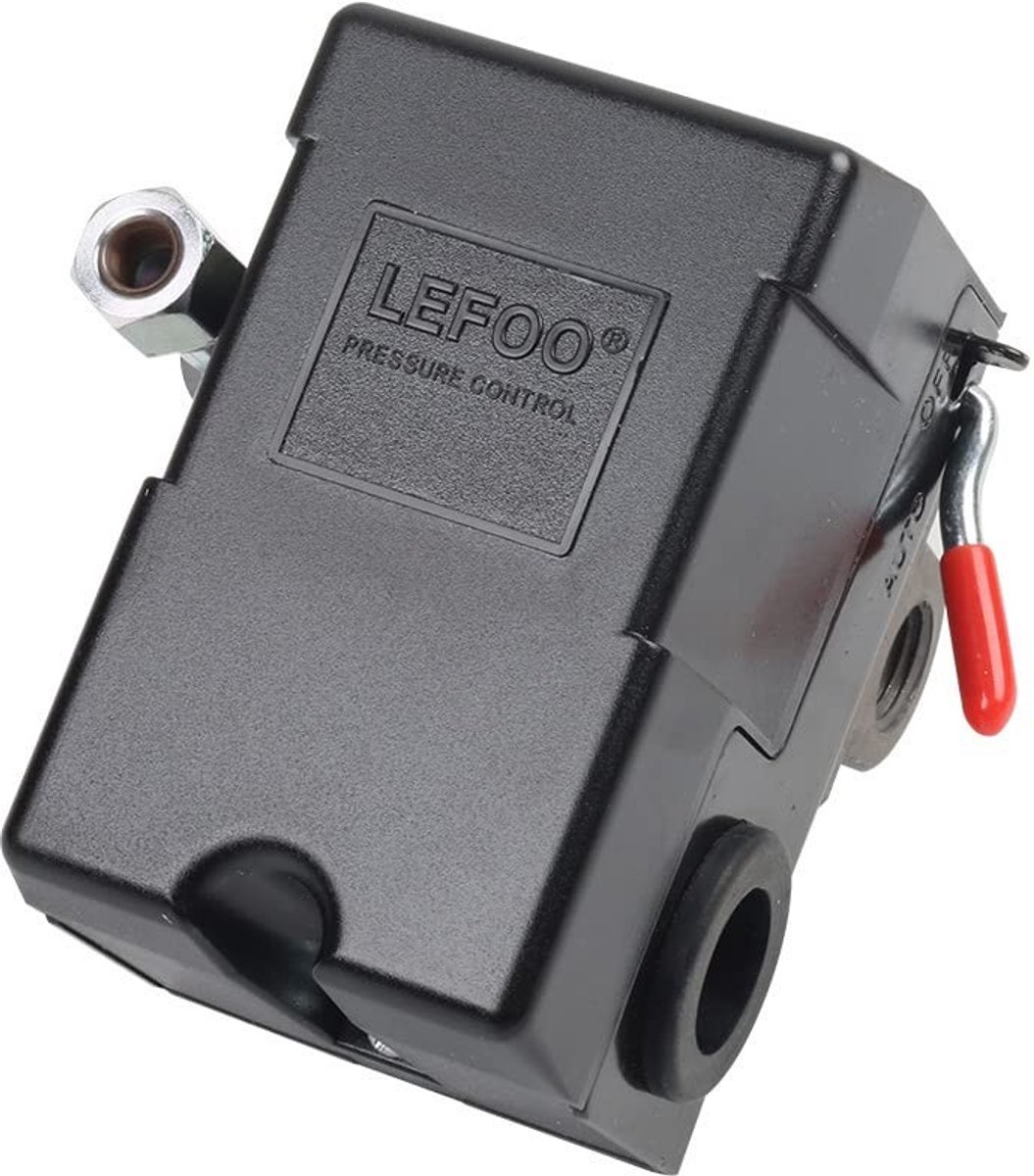 Dailygoods - Luchtcompressor Drukschakelaar - Heavy Duty - Zwart - Universele Pomp - Regelklep voor Luchtcompressor - Geschikt voor pneumatisch gereed...