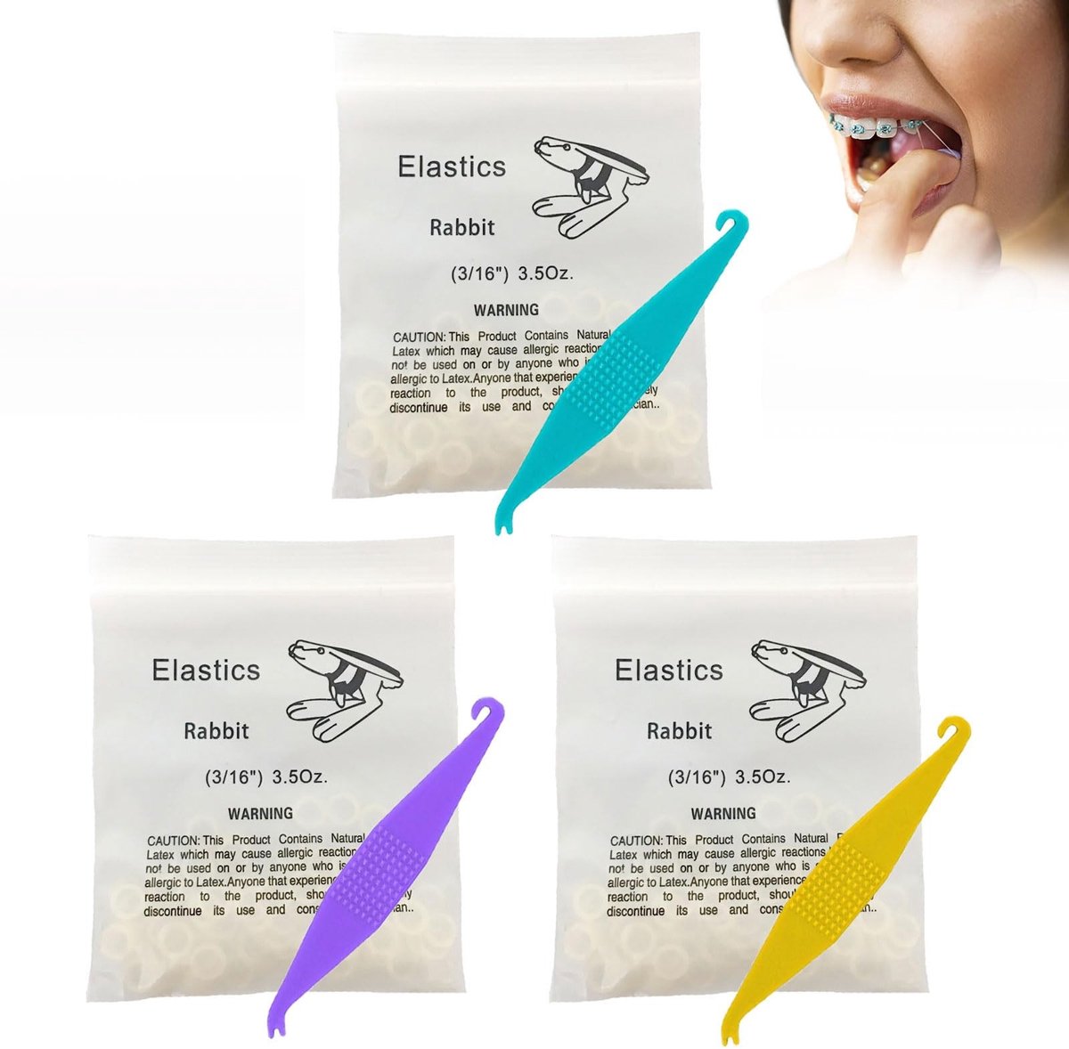 Dailygoods- Orthodontische Elastiekjes 300 Stuks - Multifunctionele Orthodontische Elastieken - Tandopening - Rubber - Lichtgewicht - Veilig en Niet Giftig - Beugelbandjes