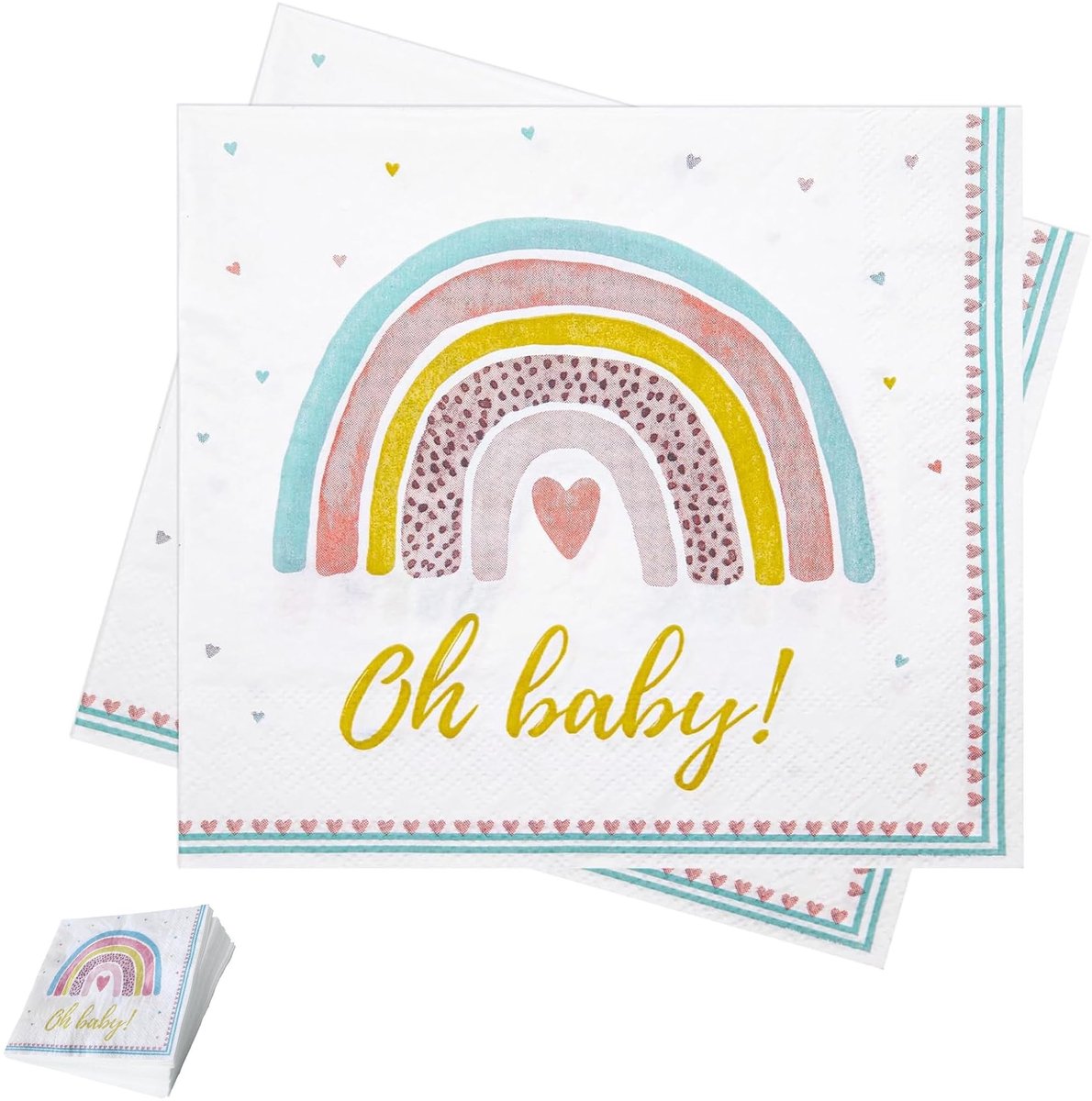 Dailygoods- Servetten 40-delige set - Babyshower Decoratie - Dierenpatroon - Milieuvriendelijk Papier - Tafeldecoratie - Geschikt voor Jongen/Meisje - Tafelservetten