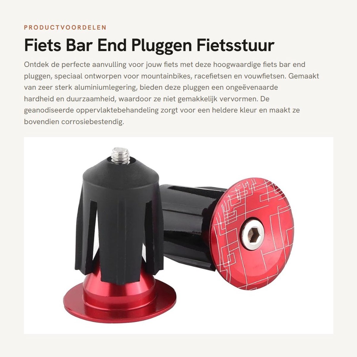 Dailygoods- Bar End Pluggen Aluminiumlegering - 2 Stuks - Fietsstuur End Caps - Corrosiebestendig - CNC Precisiebewerking - Geschikt voor Binnendiameter 15,9-21,4 mm - Stuureindpluggen