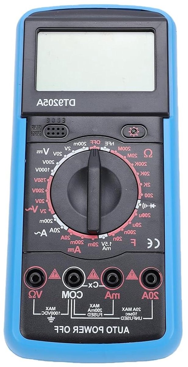 Digitale Multimeter - Meetapparaat Tester - Elektrische Inspecties - Hoge Nauwkeurigheid - 1000V 20A - Grijs
