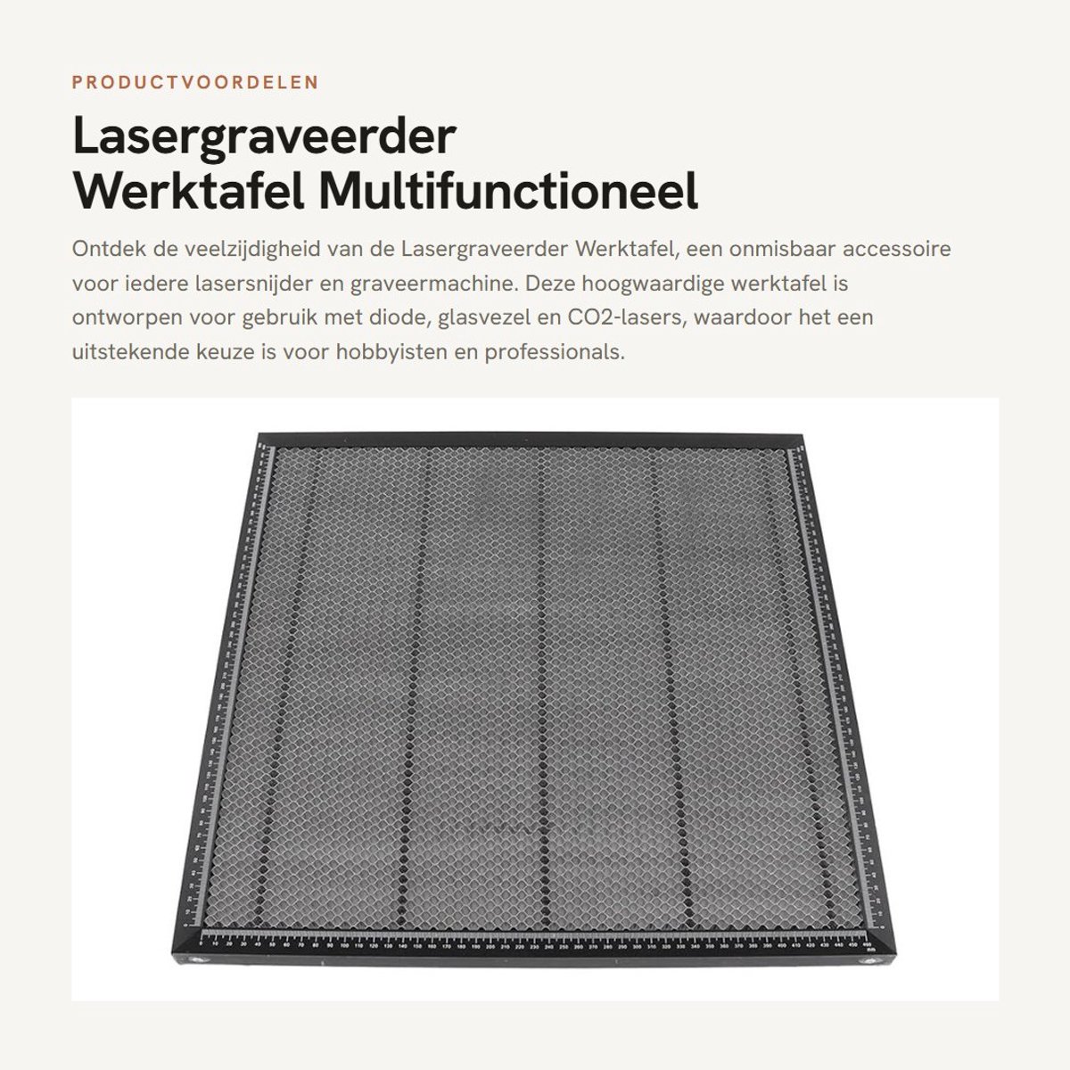 Dailygoods- Werktafel Multifunctioneel - Aluminium Honingraatpaneel - Compatibel met Lasersnijmachines - Effectieve Rookuitlaat - Bescherming Bureaublad - Lasertafel