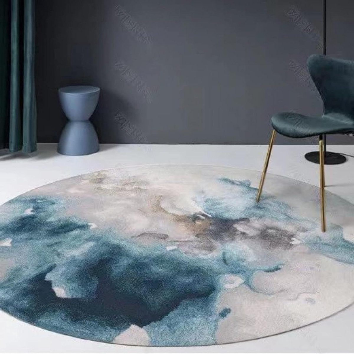 Ronde Vloerkleed - Moderne Vloerbedekking - Woonkamer Decoratie - Antislip Onderkant - 130