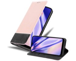 Cadorabo Hoesje geschikt voor Samsung Galaxy A10s / M01s in ROSE GOUD ZWART - Beschermhoes met magnetische sluiting, standfunctie en kaartvakje Book Case Cover Etui