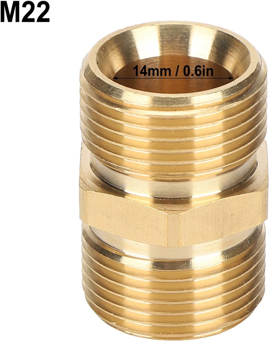 Dailygoods - Hogedrukspuit Adapter - Messing M22 Koppeling - Roestwerend - 14mm Slang Connector - Duurzaam en Stevig - Geschikt voor Hogedrukreiniger...