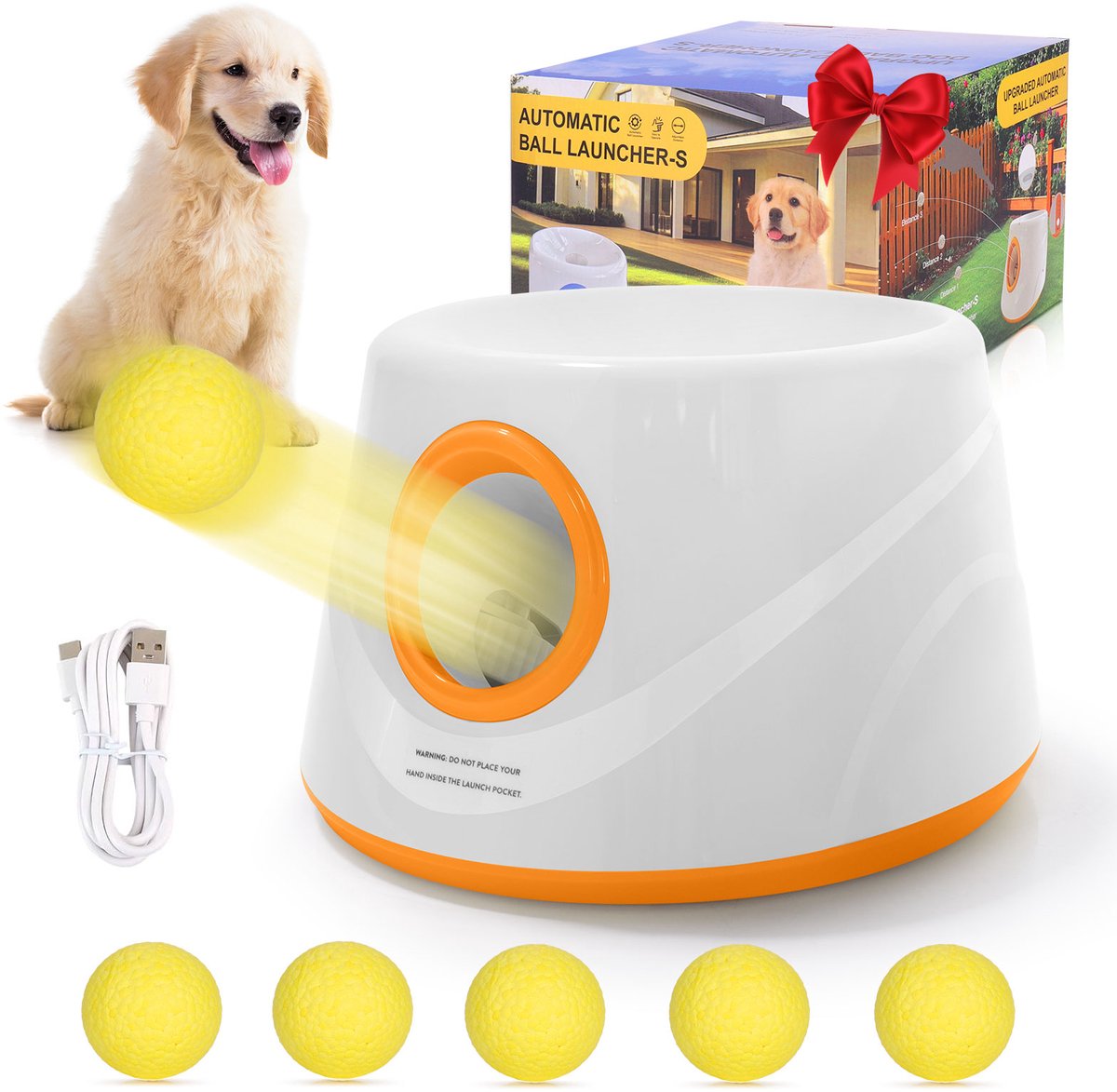 SHANNA Automatische Ballenwerper - Interactief Hondenspeelgoed - Oplaadbaar - Incl. 5 ETPU tennisballen - 3 instelbare Werpafstanden