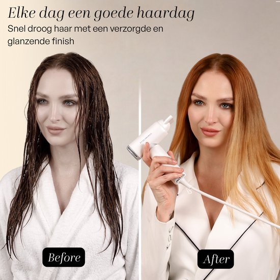 Sansbeauté® Föhn met Diffuser - EssentiaPRO Mini - Reisföhn met Opzetstukken - Reishaardroger - 110.000RPM - Sèche Cheveux - Ionische Haardroger met Borstel - Haarföhn met Defuser - Blow Dryer - Kappersfohn - 1300W - 220-240V