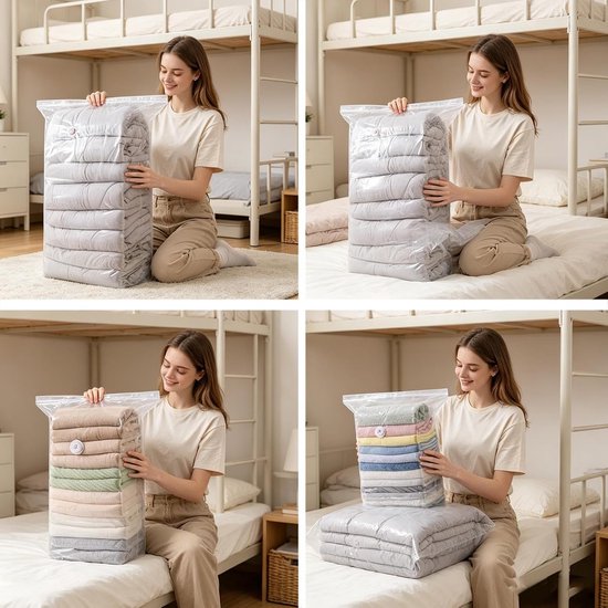 Vacuüm Opbergzakken - Kledingzakken Compressie - Ruimte Besparen - Zonder Pomp - 4 stuks - Niet gespecificeerd — afbeelding 4