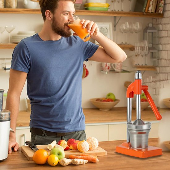 Handpers Roestvrij Staal - Citruspers Fruit Squeezer - Vers Sap Maken - Ergonomische Hendel — afbeelding 2