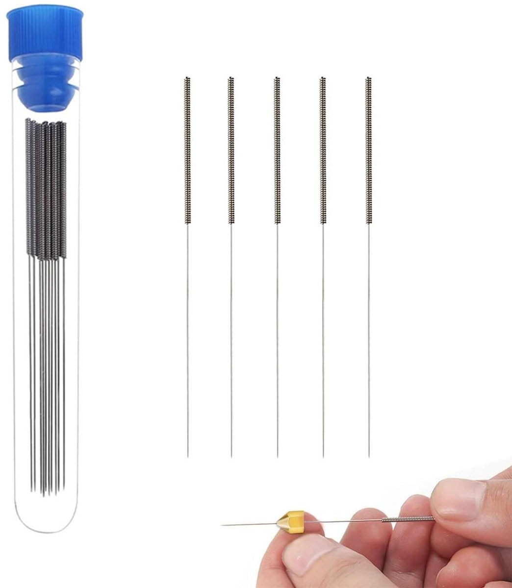 Dailygoods- Mondstukgereedschap 5 Stuks - Reinigingsset - Reinigingsnaalden 0,4 mm - Onderhoudsset - Roestvrij Staal - Duurzaam en Flexibel