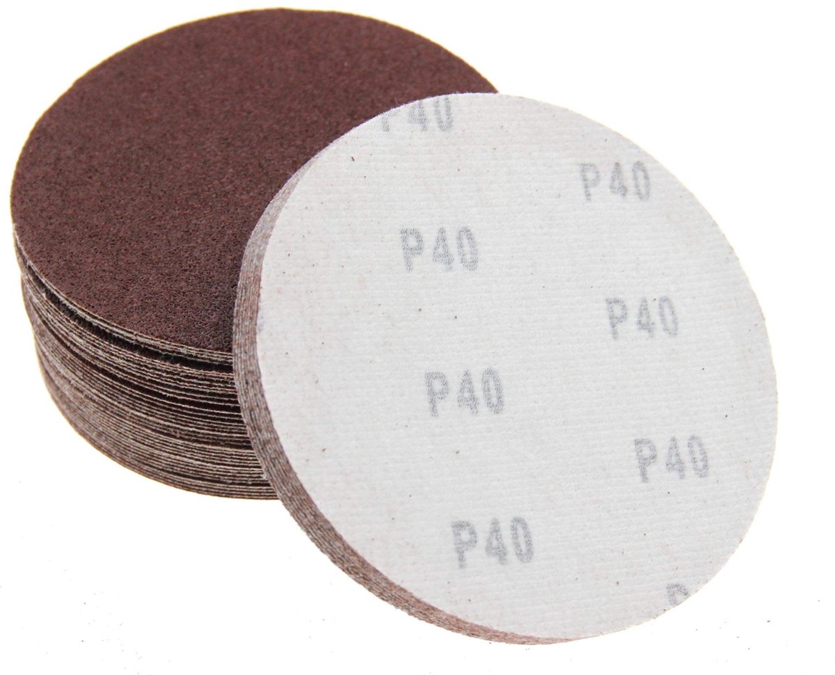 Dailygoods- Schuurschijven 150mm - Set van 50 stuks - Zelfklevend - Schuurpapier 40/60/80/100/120 - Geschikt voor houtwerk - Geen gaten