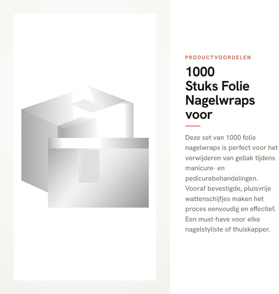 Dailygoods- Nagelwraps 1000 Stuks - Folie - Pluisvrije Wattenschijfjes - Gelnagelverwijderaar - Soak Off Wraps - 9 x 6,5 cm - Gellakverwijderaar