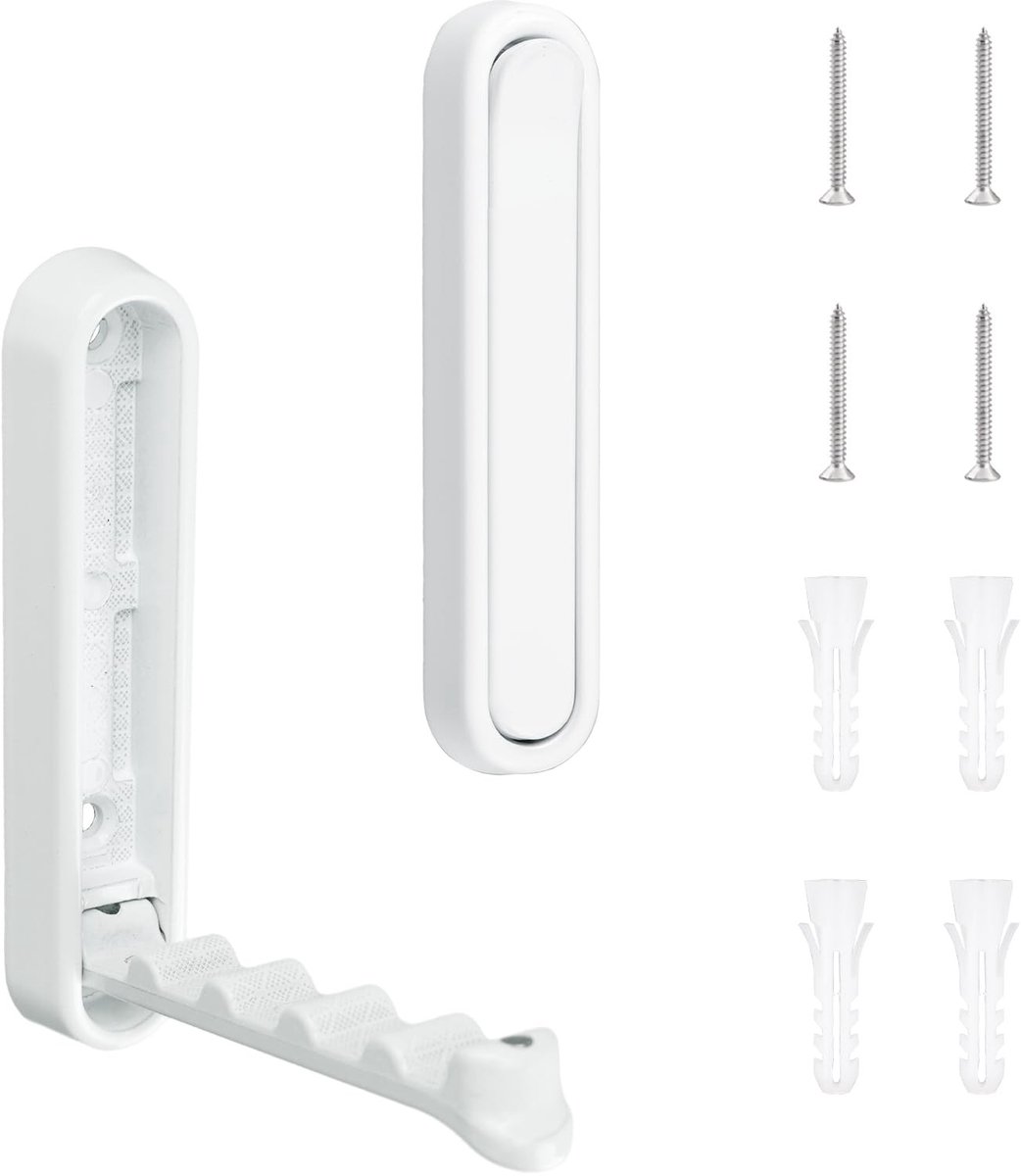 Dailygoods- Wandhaak - 2 Stuks - Opvouwbaar - Aluminiumlegering - Antislip - Zwaar Belastbaar - Ruimtebesparend Ontwerp - Haak