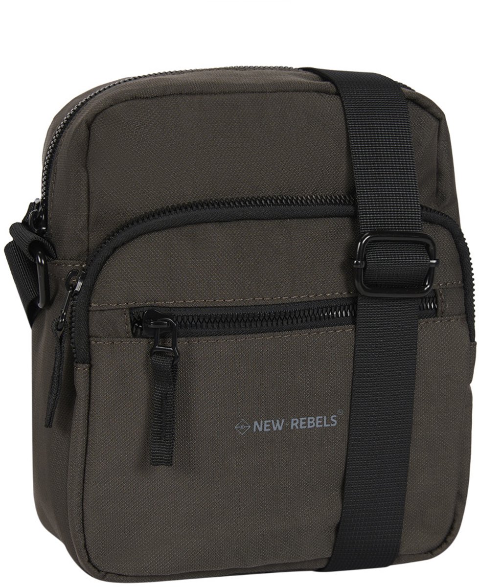 New Rebels Walden Pontiac Crossbody Tas 18x9x22 cm – Nylon Schoudertas Waterafstotend – Compact & Lichtgewicht Taupe