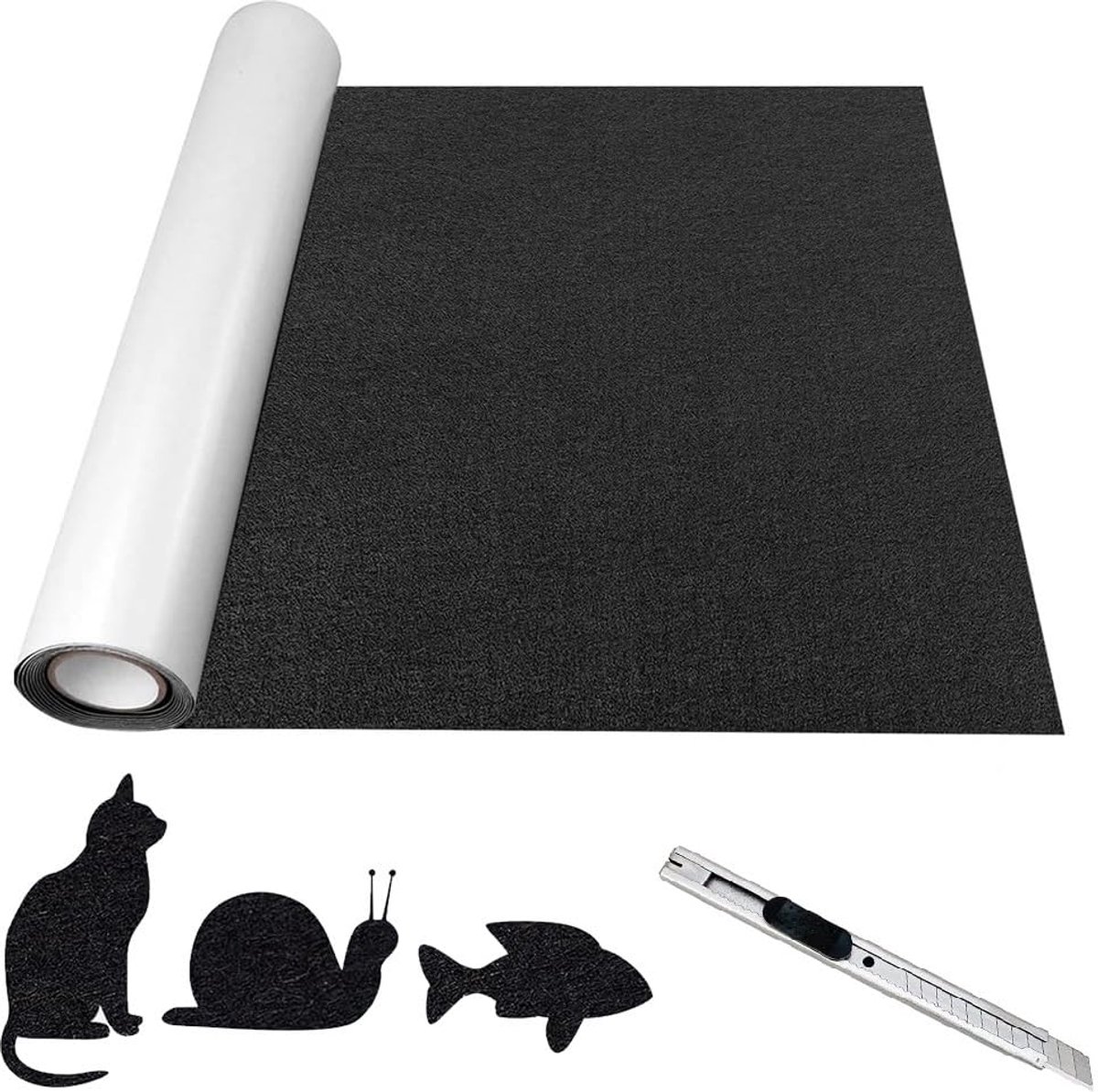 Vilt, zelfklevend, per meter, 40 x 220 cm, zelfklevende vilt, viltrol, zelfklevend, multifunctionele lijm, kleefvilt voor meubels, doe-het-zelf box liner, bekermat, fotolijst, 2 mm dik