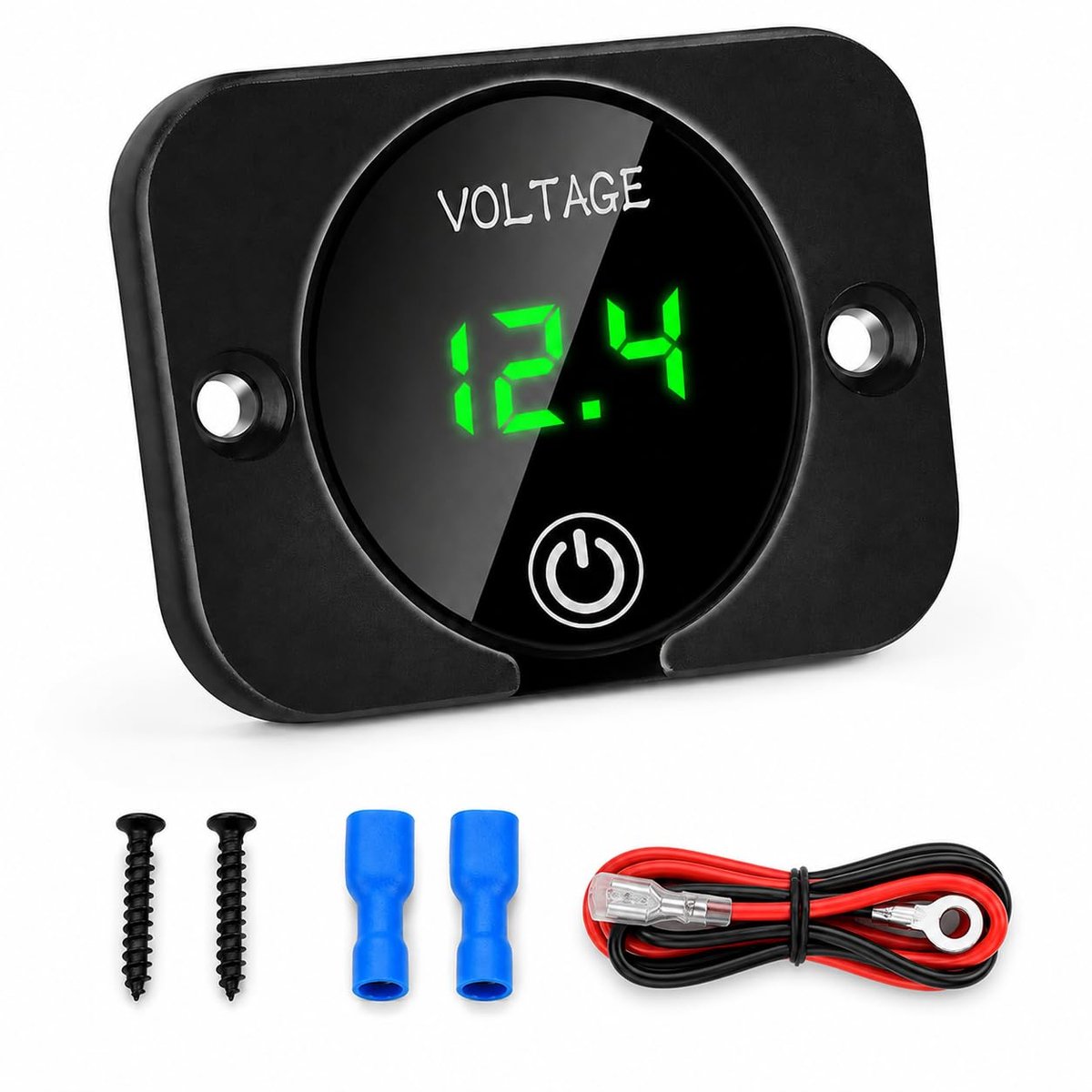 batterijspanningsmeter, DC 24V 12V voltmeter, digitale spanningsmeter 12V, waterdichte voltmeter met touchbediening