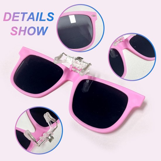 2 Paar Kids Clip On Zonnebril Kids Zonnebril Jongens Meisjes Kids Gepolariseerde Zonnebril Kinderen Junior UV-bescherming Flip Up Voor Strand, School, Winkelen, Party Decoratie — afbeelding 2