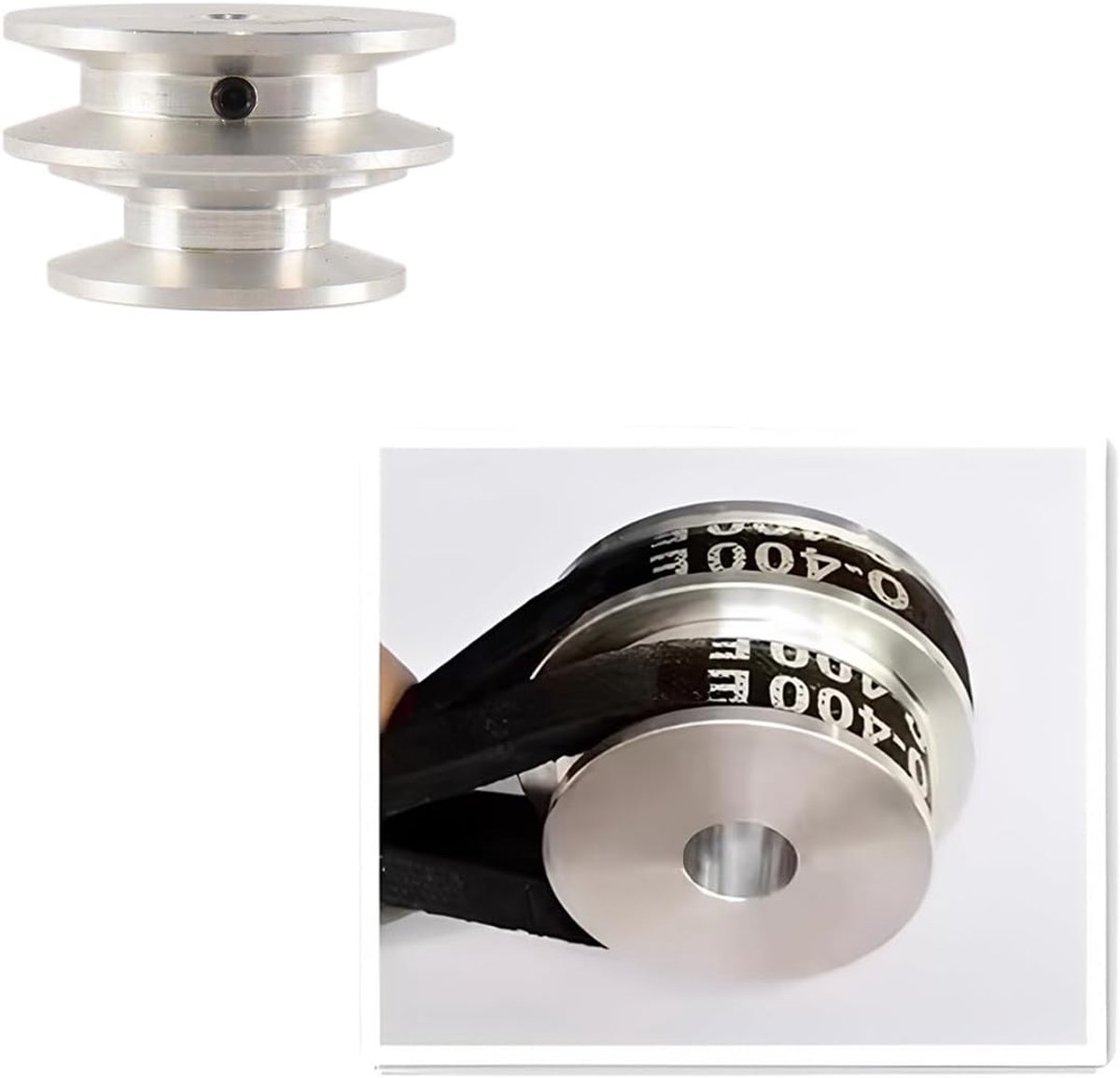 Bevestigingsgaten voor driehoekige poelie V-snaar (grote diameter 50 mm, kleine diameter 40 mm, gat 8 mm)