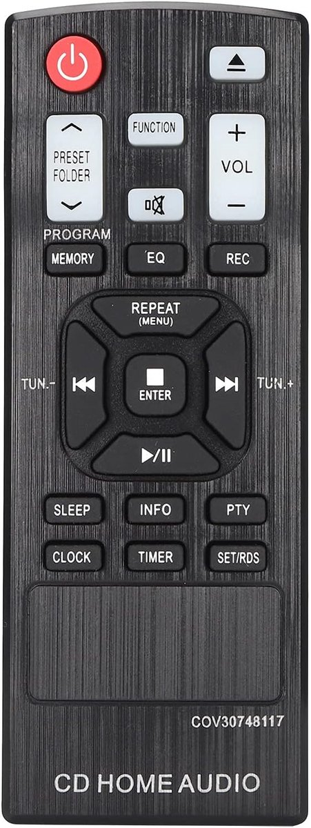 CD Home Audio Afstandsbediening - Compact en duurzaam - Vervanging met alle functies - Comfortabel in gebruik - ShopVlot