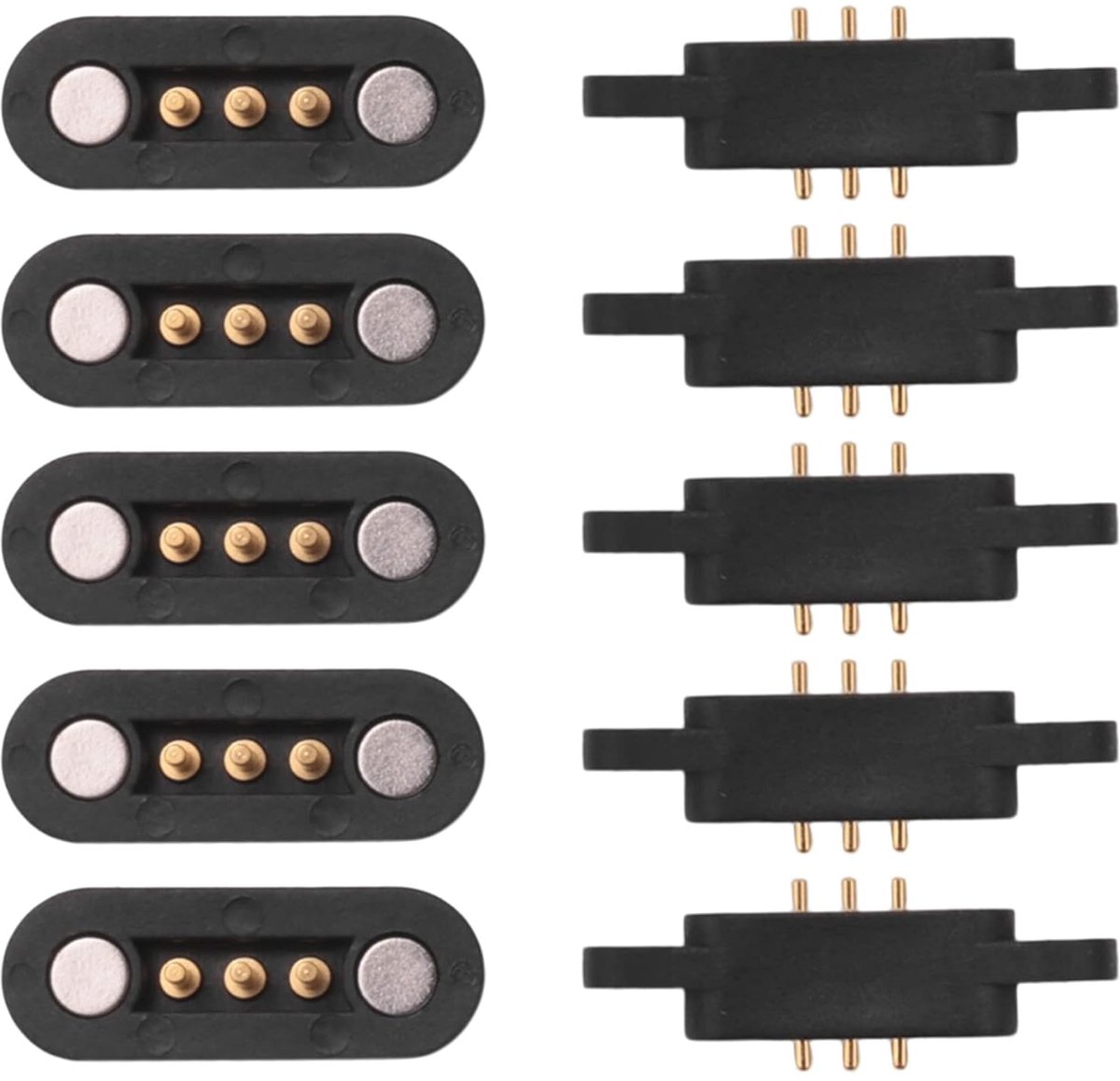 5 paar veerbelaste magnetische pogo-pin aansluiting 3 posities