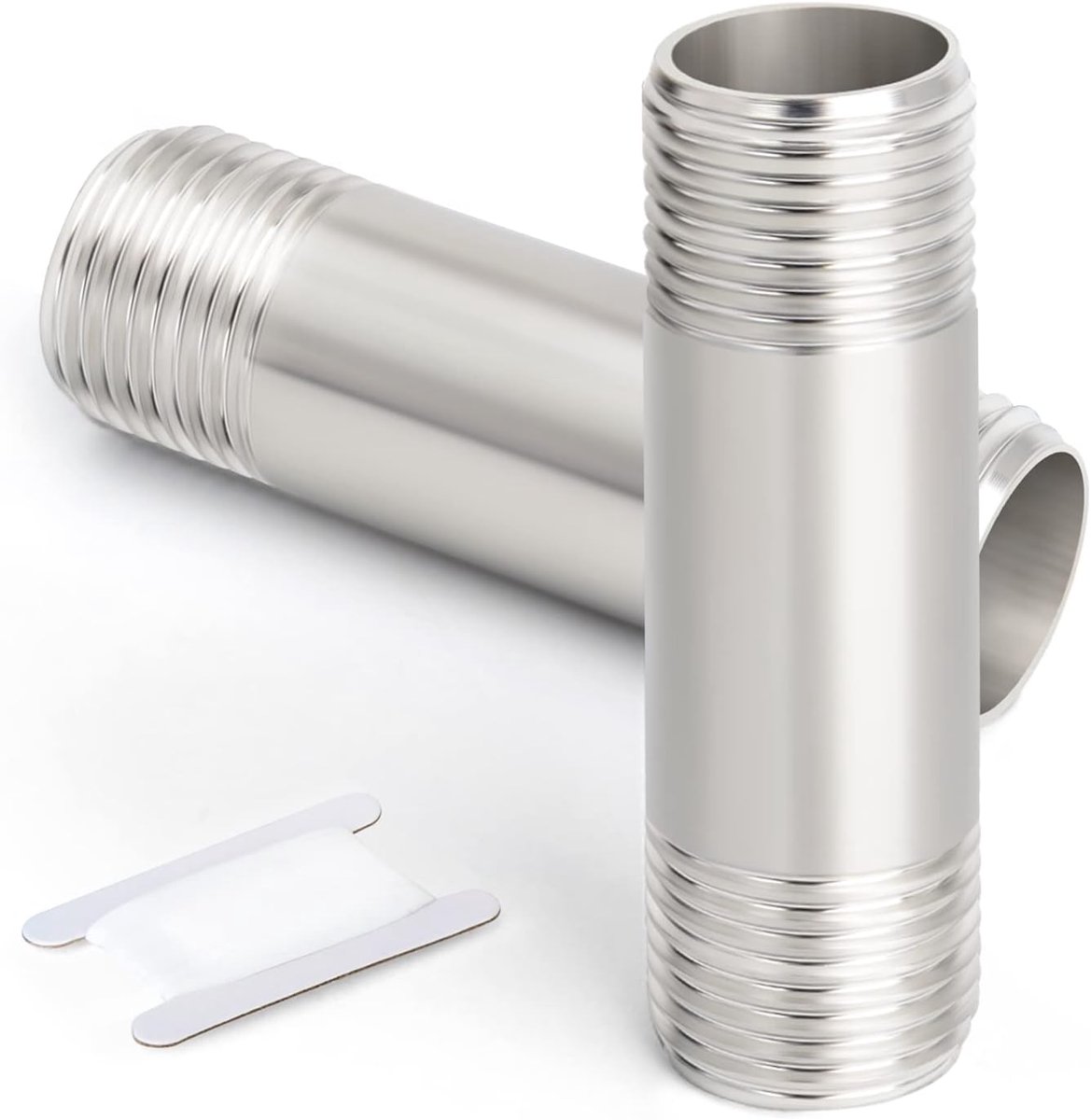 2 stuks 150mm 1" x 1" mannelijke BSP Nippel gegoten pijp 304 roestvrij staalpijp hulpstukken