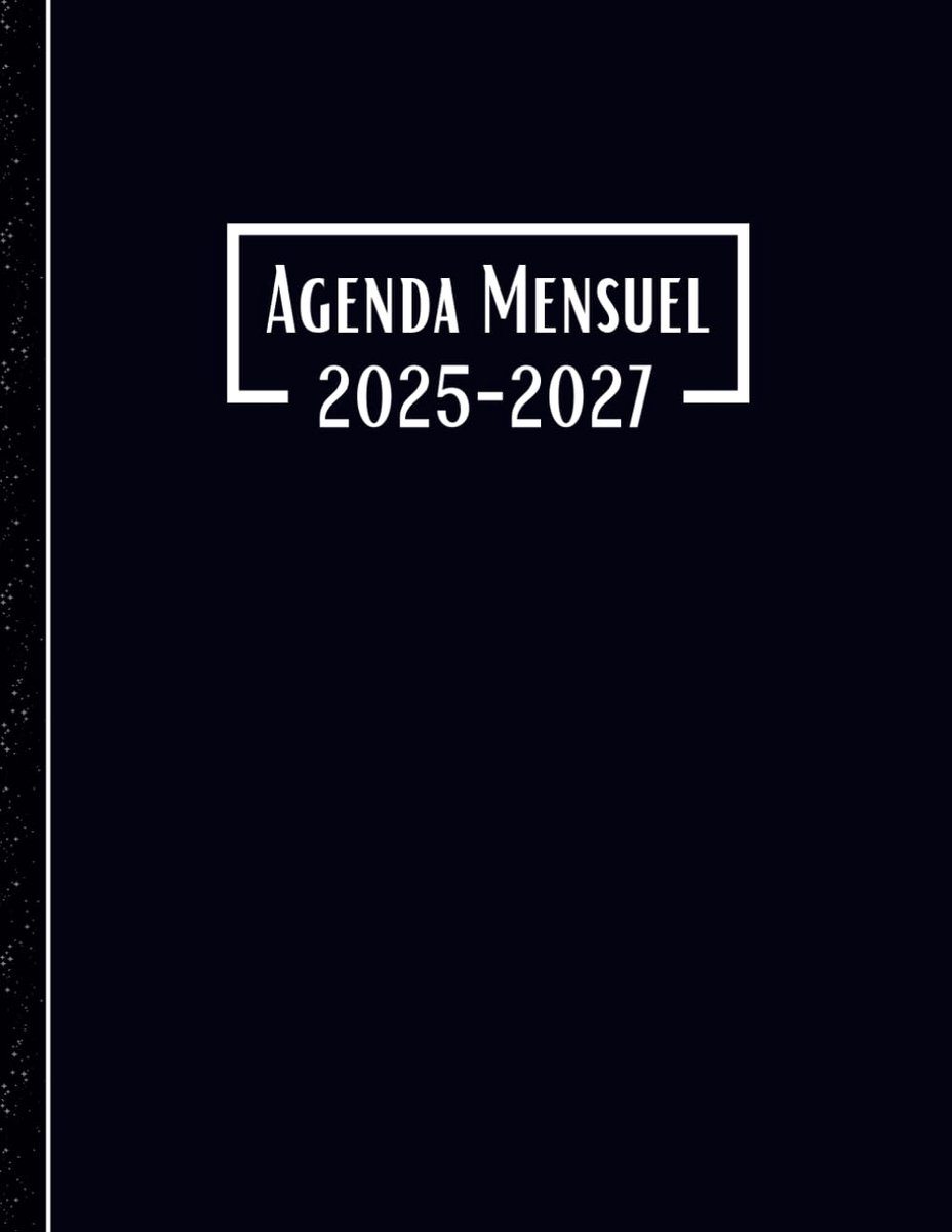 SnelShoppen - Agenda Mensuel 2025-2027 | 36 Maanden Planningsagenda in Zwart | Ideaal voor Organisatie en Planning | Perfect voor Werk, School en Thui