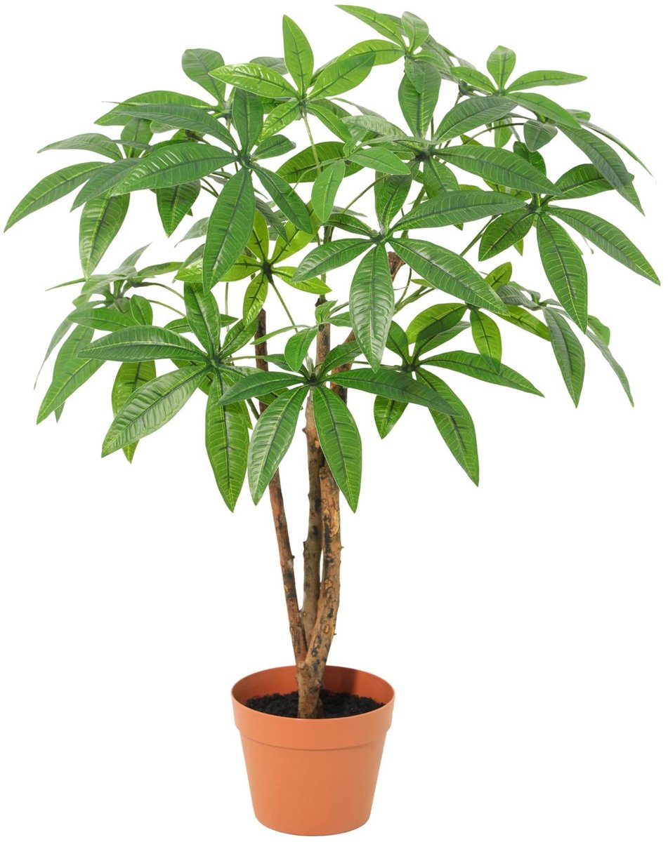 Trendyplants - Kunst Pachira Aquatica - Geldboom - Kunstplant - Hoogte 86cm - Potmaat Ø18cm