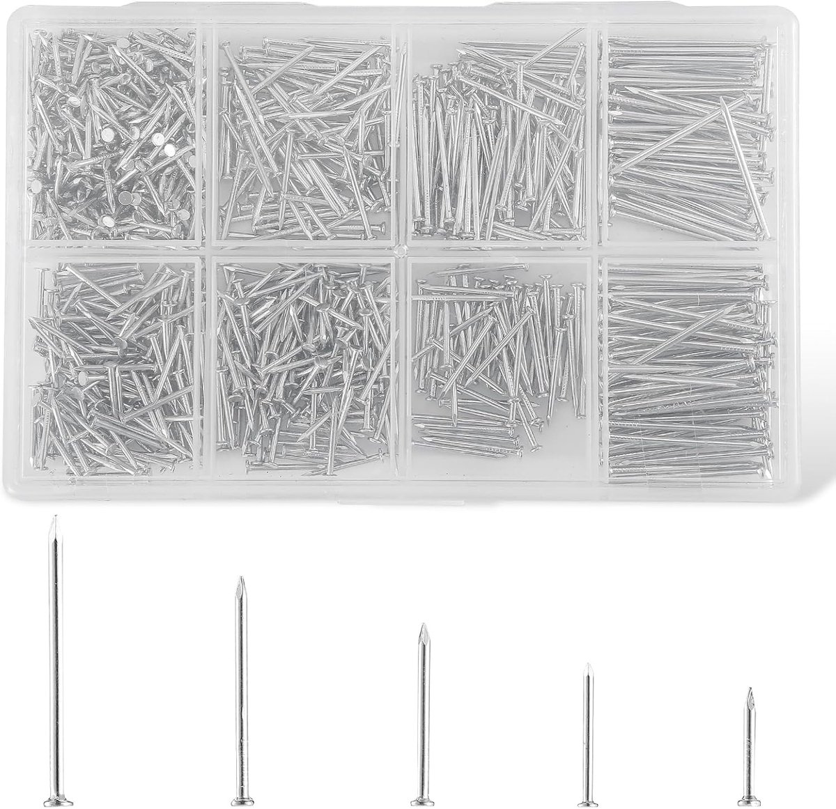Hamernaalden 900 stuks - Platkop - Assortiment voor houtbewerking - Ideaal voor het ophangen van foto’s - SnelShoppen