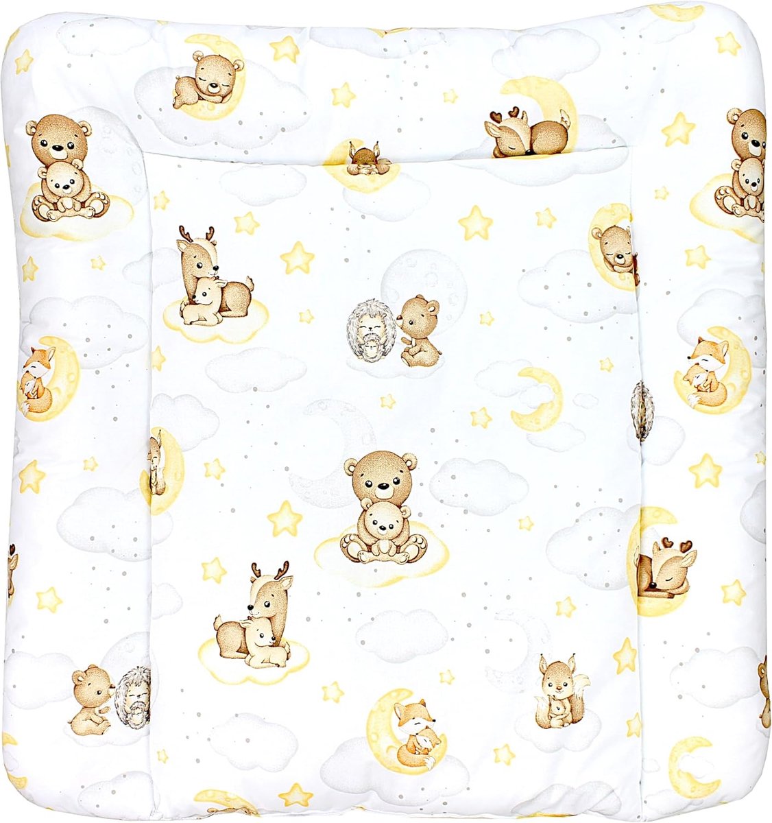 Baby Aankleedkussen met Patronen, Dieren/Sterren/Grijs, 70 x 70 cm