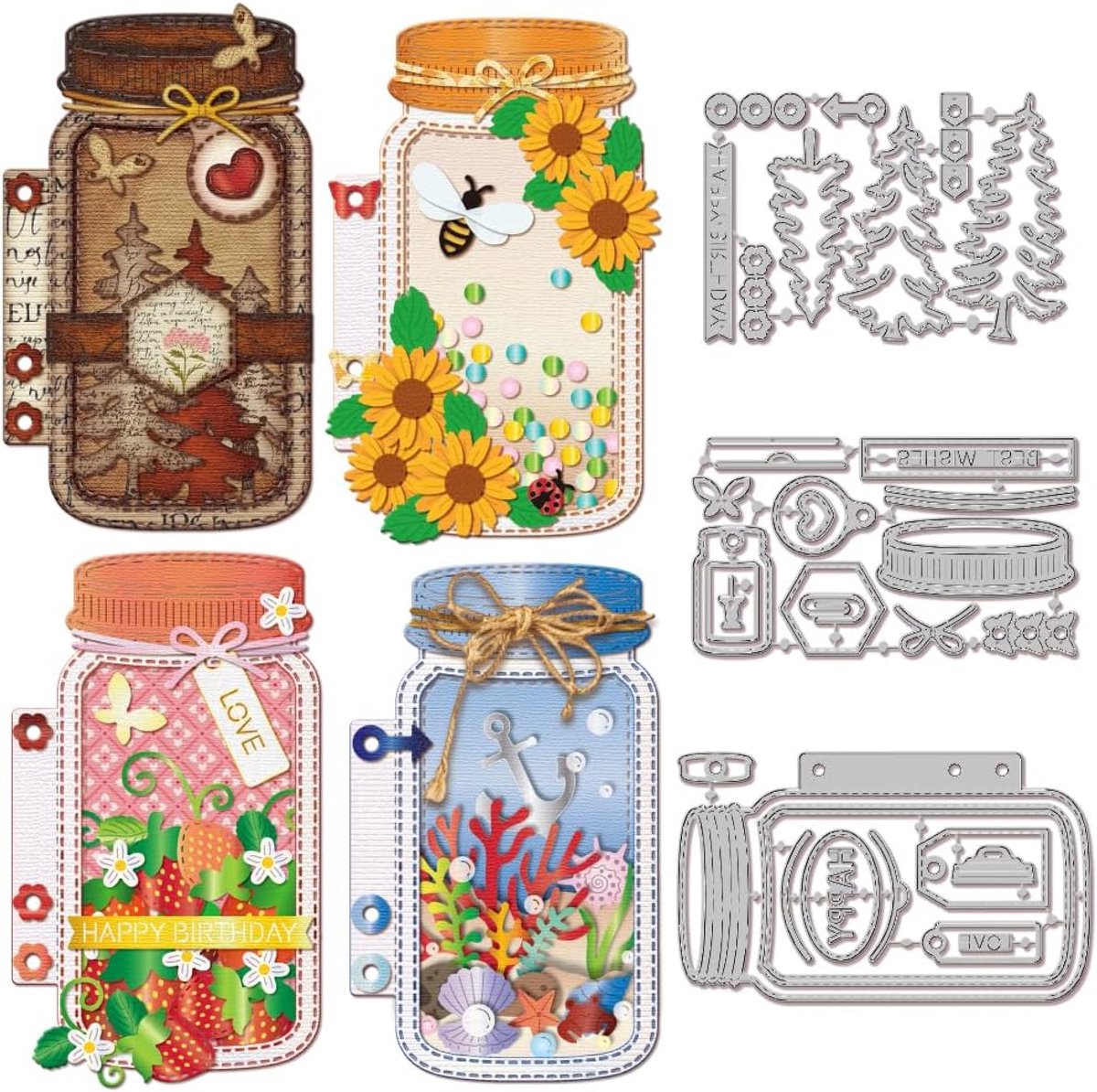 Snijmallen "Flessenzijde Schudden" Voor Doe-Het-Zelvers Scrapbooking