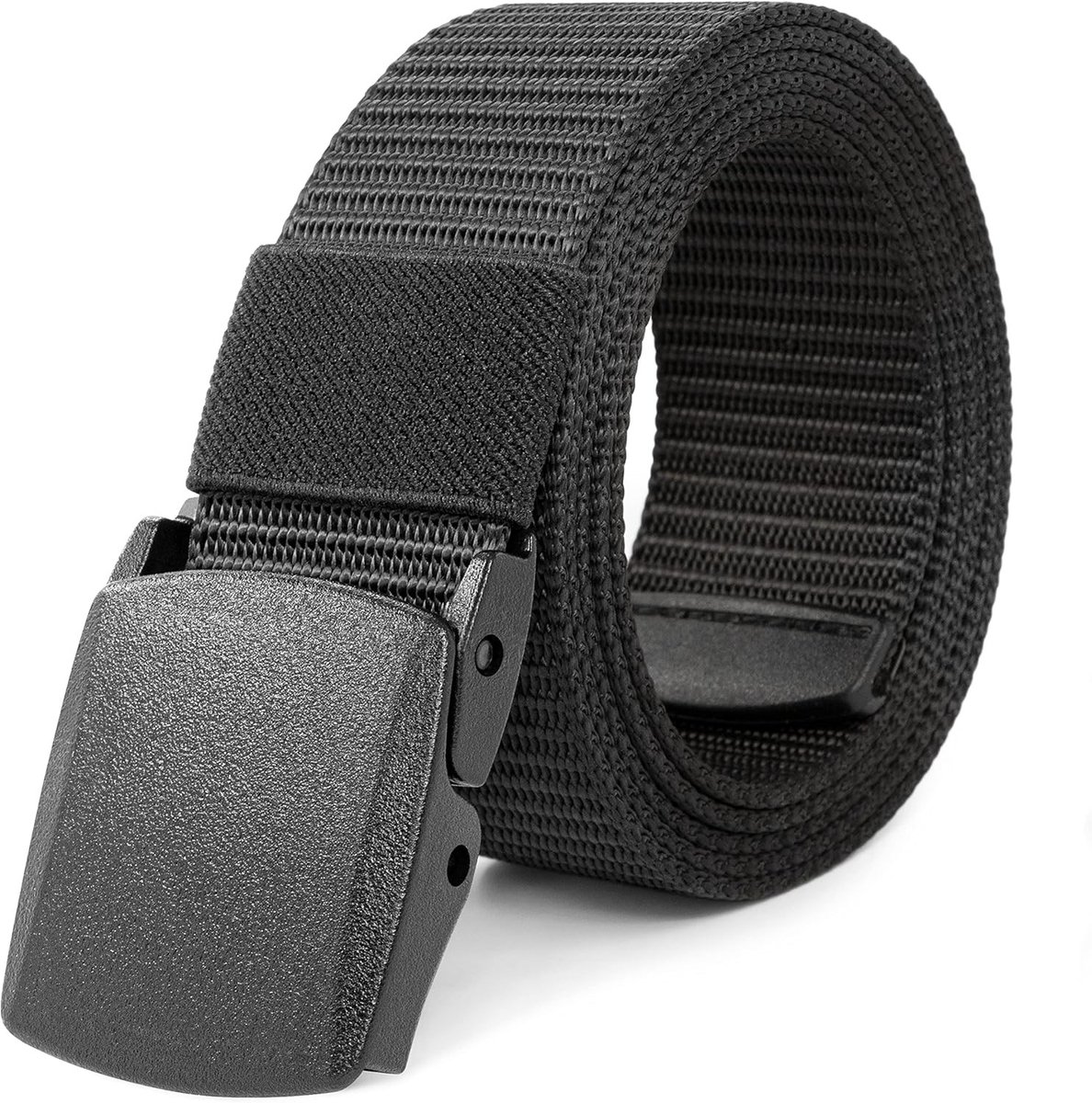 Verstelbare nylon canvas werkriem voor mannen, ideaal voor golf, reizen en luchthavenbeveiliging, zonder metalen gesp