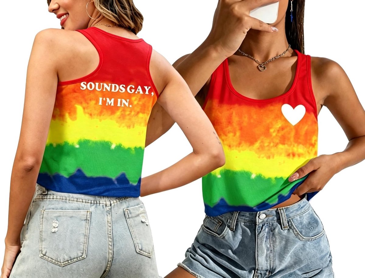 Pride Tank Top Dames LGBT Regenboog Love Crop Tanktops Zomer Gay Pride Month Tops