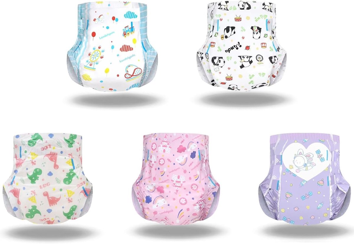 Volwassenenluiers met Patroon 10 Stuks (5 Designs, 2 stuks elk)