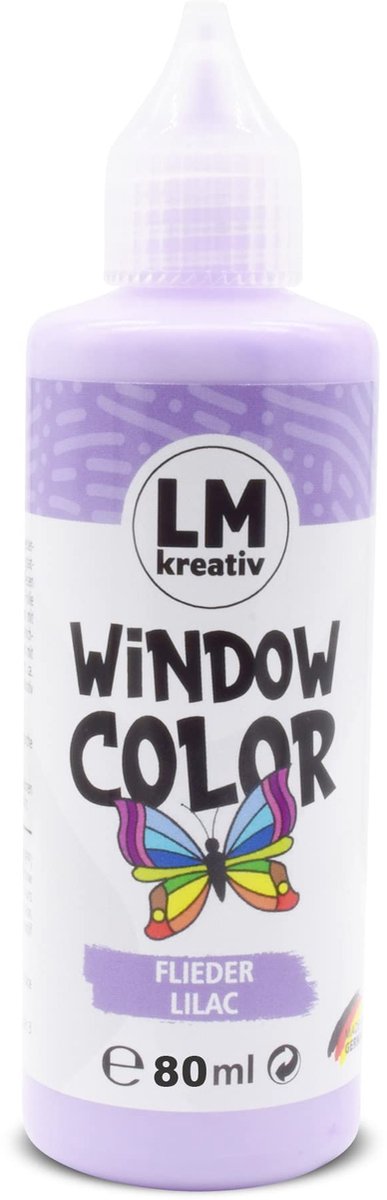 LM-Kreativ Window Color raamverf - 80 ml tube - Lila - Waterbasis en niet giftig