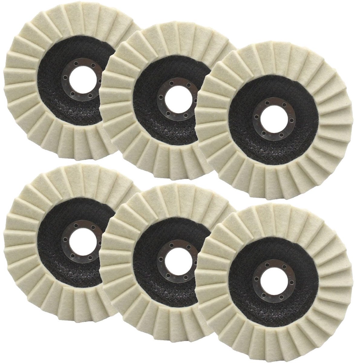 polijtopzetstuk polijstschijf, 125 mm, 22,23 mm, 6 stuks, glans, polijstschijf voor boormachine, haakse slijper, slijpgereedschap