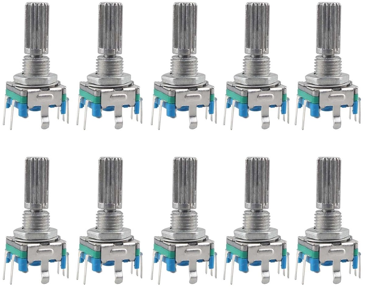10 Stuks Rotary Encoder Code Switch Audio Digitale Potentiometer EC11 360 Graden Roterende Codering Schakelaar Encoder Code met Schakelaar 5 Pin 20mm D-as